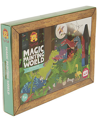 Tiger Tribe Magic Painting World, Dinosaurs - 4 Drawings and a Water-brush! Colouring Activities