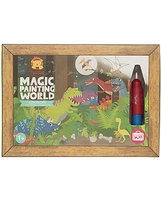 Tiger Tribe Magic Painting World, Dinosaurs - 4 Drawings and a Water-brush! Colouring Activities