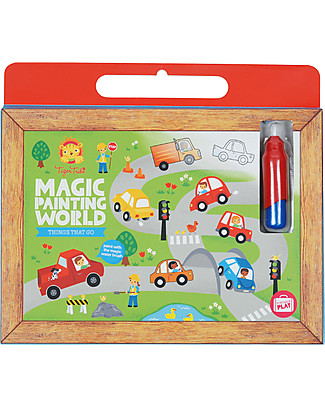 Tiger Tribe Magic Painting World, Things That Go - 4 drawings to discover with the included water-brush! Colouring Activities