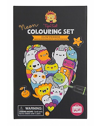 Tiger Tribe Neon Colouring Set, Glow Friends - To Tell Stories! Colouring Activities