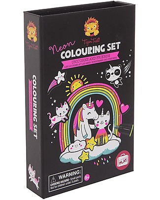 Tiger Tribe Neon Colouring Set, Unicorn & Friends - To Tell Stories! Draw And Color