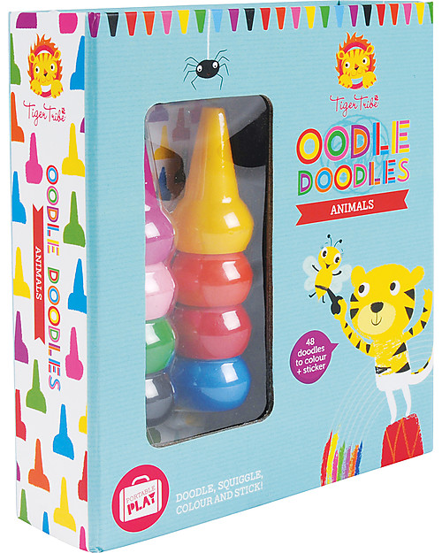 Tiger Tribe Oodle Doodle Crayon Sets, Animals - Perfect On-the-go! Draw And Color