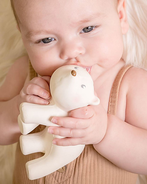 Tikiri 3-in-1 Polar Bear Rattle - Teether - Bath Toy - My First Arctic - Gift Box - 100% Natural Rubber Bath Toys