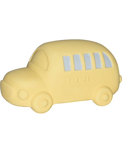 Tikiri 3-in-1 Rattle, Teether, Bath Toy - Bus - Vroom Vroom Friends - 100% Natural Rubber - GOLS Certified Bath Toys