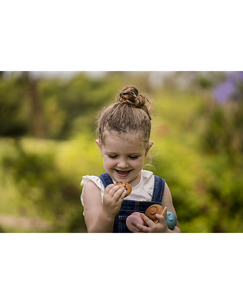 Tikiri 3-in-1 Rattle, Teether, Bath Toy - Cookie - Bakery Items - 100% Natural Rubber - GOLS Certified Teethers