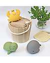 Tikiri 3-in-1 Rattle, Teether, Bath Toy - Crab, Ocean Buddies, Gift Box - 100% Natural Rubber Bath Toys