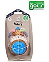 Tikiri 3-in-1 Rattle, Teether, Bath Toy - Cupcake - Bakery Items - 100% Natural Rubber - GOLS Certified Teethers