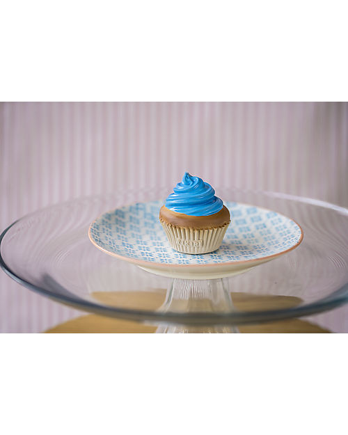 Tikiri 3-in-1 Rattle, Teether, Bath Toy - Cupcake - Bakery Items - 100% Natural Rubber - GOLS Certified Teethers