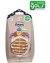 Tikiri 3-in-1 Rattle, Teether, Bath Toy - Danish Pastry - Bakery Items - 100% Natural Rubber - GOLS Certified Teethers