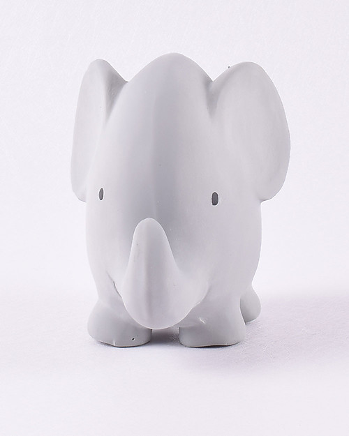 Tikiri 3-in-1 Rattle, Teether, Bath Toy - Elephant, My First Zoo - 100% Natural Rubber Bath Toys