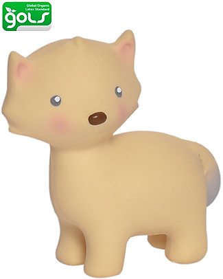 Tikiri 3-in-1 Rattle, Teether, Bath Toy - Fox, My First Arctic Animals - 100% Natural Rubber Rattles