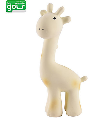 Tikiri 3-in-1 Rattle, Teether, Bath Toy - Giraffe, My First Zoo - 100% Natural Rubber Bath Toys