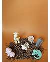 Tikiri 3-in-1 Rattle, Teether, Bath Toy - Giraffe, My First Zoo - Gift Box - 100% Natural Rubber Bath Toys