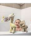 Tikiri 3-in-1 Rattle, Teether, Bath Toy - Giraffe, My First Zoo - Gift Box - 100% Natural Rubber Bath Toys