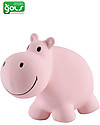 Tikiri 3-in-1 Rattle, Teether, Bath Toy - Hippo, My First Zoo - 100% Natural Rubber Bath Toys