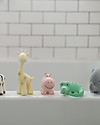 Tikiri 3-in-1 Rattle, Teether, Bath Toy - Hippo, My First Zoo - 100% Natural Rubber Bath Toys