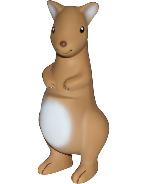 Tikiri 3-in-1 Rattle, Teether, Bath Toy - Kangaroo - My First Australian Animals - 100% Natural Rubber - GOLS Certified Bath Toys