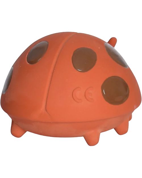 Tikiri 3-in-1 Rattle, Teether, Bath Toy - Lady Bug - Garden Animals - 100% Natural Rubber - GOLS Certified Teethers