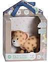 Tikiri 3-in-1 Rattle, Teether, Bath Toy - Leopard - My First Zoo - Gift Box - 100% Natural Rubber Teethers