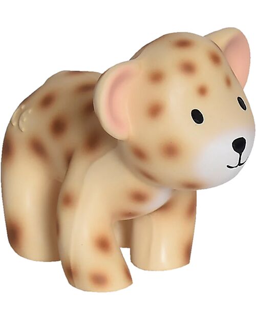 Tikiri 3-in-1 Rattle, Teether, Bath Toy - Leopard - My First Zoo - Gift Box - 100% Natural Rubber Teethers