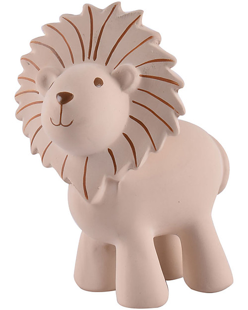 Tikiri 3-in-1 Rattle, Teether, Bath Toy - Lion, My First Zoo - 100% Natural Rubber Bath Toys