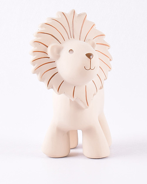 Tikiri 3-in-1 Rattle, Teether, Bath Toy - Lion, My First Zoo - 100% Natural Rubber Bath Toys