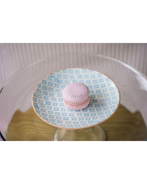 Tikiri 3-in-1 Rattle, Teether, Bath Toy - Macaroon - Bakery Items - 100% Natural Rubber - GOLS Certified Teethers