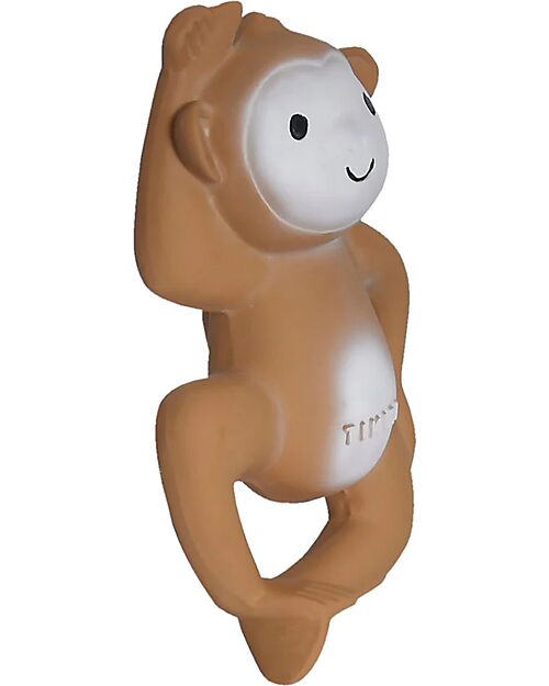 Tikiri 3-in-1 Rattle, Teether, Bath Toy - Monkey - My First Zoo - Gift Box - 100% Natural Rubber Teethers
