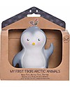 Tikiri 3-in-1 Rattle, Teether, Bath Toy - Penguin, My First Arctic Animals - 100% Natural Rubber Bath Toys