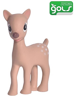 Tikiri 3-in-1 Rattle, Teether, Bath Toy - Ralphie the Reindeer - 100% Natural Rubber Bath Toys