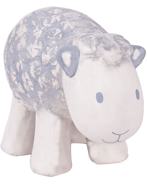 Tikiri 3-in-1 Rattle, Teether, Bath Toy - Sheep, My First Farm - 100% Natural Rubber Bath Toys