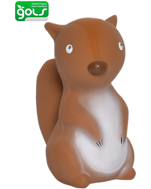 Tikiri 3-in-1 Rattle, Teether, Bath Toy - Squirrel, My First Arctic Animals - 100% Natural Rubber Bath Toys