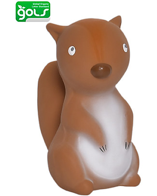 Tikiri 3-in-1 Rattle, Teether, Bath Toy - Squirrel, My First Arctic Animals - 100% Natural Rubber Rattles
