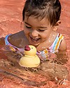 Tikiri 3-in-1 Rattle, Teether, Bath Toy - Tara the Duck - 100% Natural Rubber Bath Toys