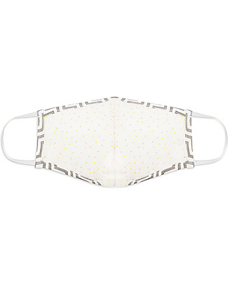 Tikiri Adult/11+ years Washable Mask - Grey Dots - 3 Layers - 95% Filter - 100% Cotton - Oeko-Tex Certified Face Mask for Personal Protection