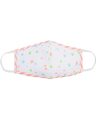 Tikiri Adult/11+ years Washable Mask - Pastel Dots - 3 Layers - 95% Filter - 100% Cotton - Oeko-Tex Certified Face Mask for Personal Protection