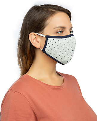 Tikiri Adult/11+ years Washable Mask - Stars - 3 Layers - 95% Filter - 100% Cotton - Oeko-Tex Certified Face Mask for Personal Protection