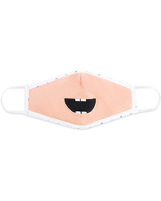 Tikiri Child's Reusable Mask - Bear - 3 Layers - 95% Filter - 100% Cotton - Oeko-Tex Certified Face Mask for Personal Protection