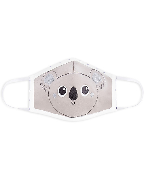 Tikiri Child's Reusable Mask - Koala - 3 Layers - 95% Filter  - 100% Cotton - Oeko-Tex Certified Face Mask for Personal Protection