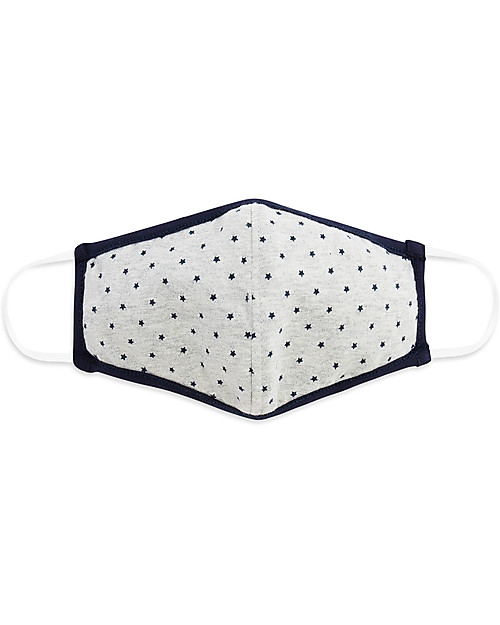 Tikiri Child's Reusable Mask - Stars - 3 Layers - 95% Filter  - 100% Cotton - Oeko-Tex Certified Face Mask for Personal Protection