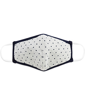 Tikiri Child's Reusable Mask - Stars - 3 Layers - 95% Filter - 100% Cotton - Oeko-Tex Certified Face Mask for Personal Protection