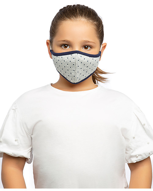 Tikiri Child's Reusable Mask - Stars - 3 Layers - 95% Filter  - 100% Cotton - Oeko-Tex Certified Face Mask for Personal Protection