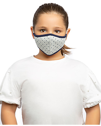 Tikiri Child's Reusable Mask - Stars - 3 Layers - 95% Filter - 100% Cotton - Oeko-Tex Certified Face Mask for Personal Protection