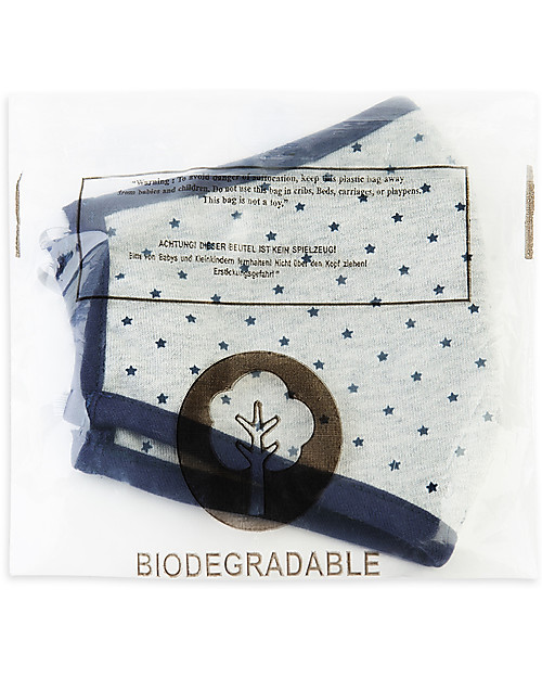 Tikiri Child's Reusable Mask - Stars - 3 Layers - 95% Filter  - 100% Cotton - Oeko-Tex Certified Face Mask for Personal Protection