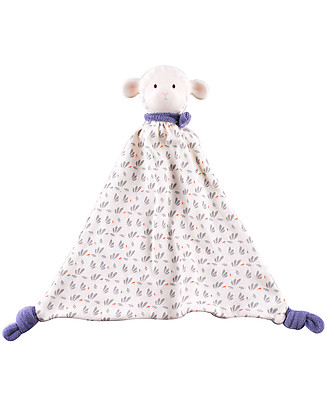 Tikiri DouDou Lamb Lucas, Blue - Natural Rubber and Organic Cotton Doudou & Comforters
