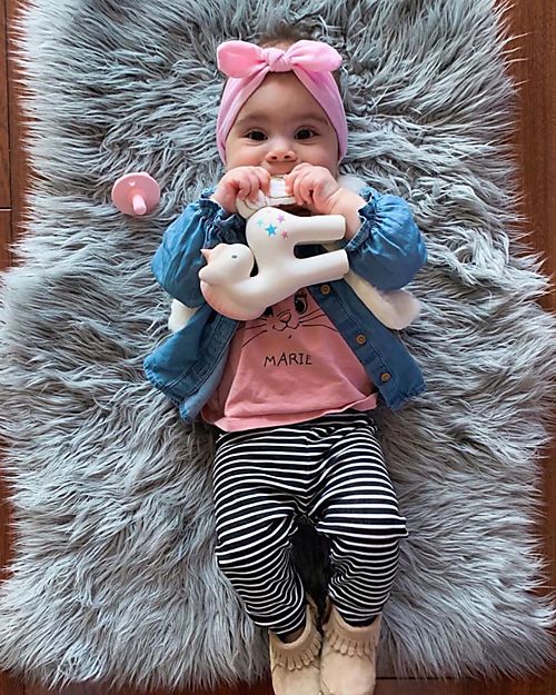 Tikiri Fairytales Cotton Candy Unicorn - Natural Rubber and Organic Cotton Rattles