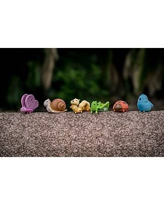 Tikiri Garden Animals Natural Rubber Teether Rattle & Bath toy in CDU - 12 Pcs Rattles