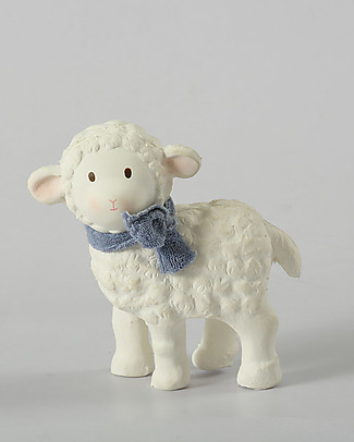Tikiri Lamb Lucas, Blue - Natural Rubber and Organic Cotton Puppets