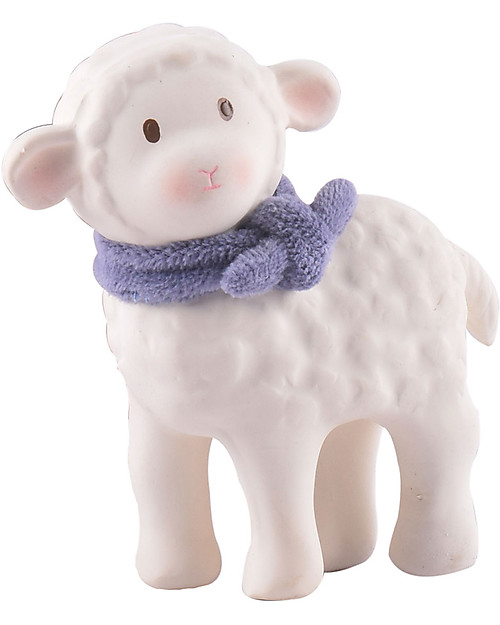 Tikiri Lamb Lucas, Blue - Natural Rubber and Organic Cotton Puppets