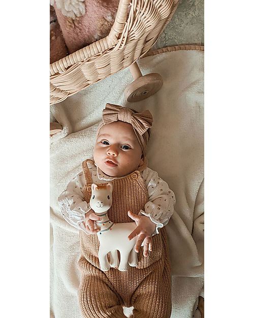 Tikiri Lilith the Llama - Bath Toy + Rattle Toy + Teether - 100% Natural Rubber Newborn Toys_